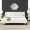 Aspen - King Vertical Tufted Headboard Platform Bed Set - Cloud White - Image 11