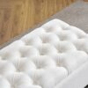 Contemporary Button Tufted Diamond Stitched Storage Ottoman - White - Image 9