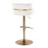 Cinch - Glam / Art Deco Adjustable Barstool With Swivel With Rounded T Footrest (Set of 2) - Gold / Cream - Image 4
