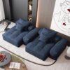 Modern Oversized Modular Sectional Sofa With 2 Chaise Lounge And 2 Armrest, Sparkling Chenille Fabric Soft Cushion Sofa With 4 Pillows, 4 Pieces Diy Combination Tufted Sofa, No Assembly Required - Blue - Image 10