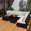 14 Pack Cushion Covers For 7 Piece Wicker Rattan Sectional Sofa (6 Seater), Outdoor Seat And Back Slipcovers With Zippers - Beige - Image 4