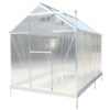 6.3'x10.2'x7' Polycarbonate Greenhouse, Heavy Duty Outdoor Aluminum Walk-In Green House Kit With Rain Gutter, Vent And Door For Backyard Garden - Aluminium - Image 5