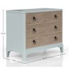 3 Drawers Hall Chest With Cane Fronts - Light Blue - Image 7