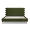 Stockholm - King Modern Wavy Headboard Platform Bed - Olive Green - Image 5