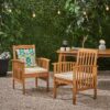 Casa - Rustic Dining Chair Set With Cushions, Acacia Wood, 2 Pieces - Brown - Image 8