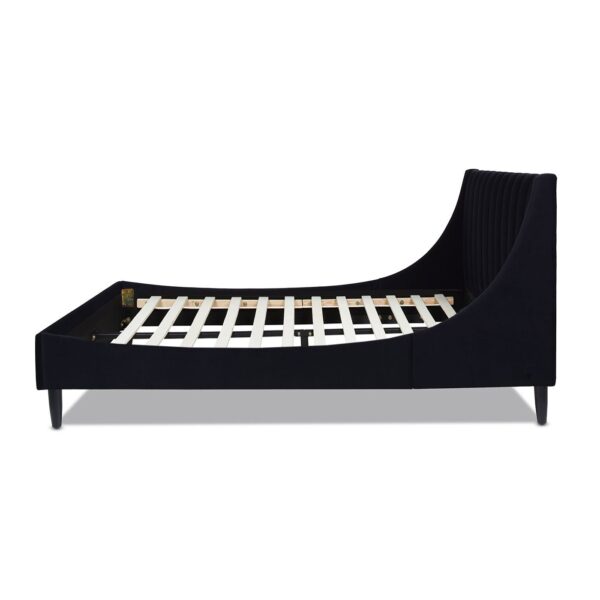 Aspen - Queen Vertical Tufted Headboard Platform Bed Set - Anthracite Black