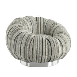 Lillie - Stripe Pumpkin Swivel Accent Chair - Black