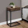 Accent Table, C - Shaped, Modern - Brown - Image 3