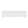 Modern TV Stand For TVs Up To 75", Entertainment Center With Glass Door, 4 Drawers And 2 Cabinets, 5 Metal Legs And Metal Handles For Living Room - White - Image 19