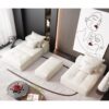 Modern Oversized Modular Sectional Sofa With Ottoman, Seat, Chaise Lounge And Armrest, Sparkling Chenille Fabric Soft Cushion Sofa With 4 Pillows, 4 Pieces Diy Combination Tufted Sofa, No Assembly Required - Beige - Image 11