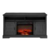 Fireplace TV Stand For Tvs Up To 65", Entertainment Center With 23" Electric Fireplace, Farmhouse TV Stand Industrial Media Console With Sliding Barn Door For Living Room - Dark Gray - Image 12