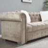Reversible Sectional Sofa 4 Seater Oversized Convertible L Shaped Couch Velvet Sofa Couch - Light Camel - Image 2