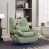 270 Swivel Glider Recliner Chair, Power Recliner Rocking Chair, USB Port Charge For Nursery Chair With Atmosphere Lamp For Living Room Bedroom Apartment - Green - Image 13