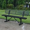 6' Outdoor Steel Bench With Backrest - Black - Image 6