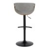 Curvo - Mid-Century Modern Adjustable Barstool With Swivel With Rounded T Footrest (Set of 2) - Gray / Black - Image 5