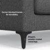 Ava - Mid Century Corner Sectional Sofa - Gray - Image 15