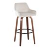 Daniella - Contemporary Fixed Height Barstool & Swivel And Round Footrest (Set of 2) - Walnut / White - Image 2