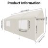Carport, 10x20 Heavy Duty Portable Carport Garage Tent For Outdoor Storage Shelter - White - Image 2