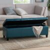 Glouster - Contemporary Storage Ottoman With Upholstered - Teal - Image 7