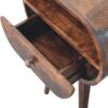 Circular Bedside Table With Open Slot - Walnut - Image 7