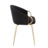Claire - Contemporary & Glam Chair (Set of 2) - Gold / Black - Image 3