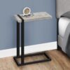 Accent Table, C - Shaped, Contemporary Convenient Design - Gray - Image 9