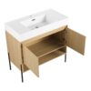 Modern 36" Bathroom Vanity Combo With Single Resin Sink And Storage Cabinet - Oak - Image 11