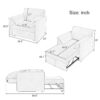 Convertible Pull Out Sofa Bed, 3 In 1 Convertible Sleeper Chair Adjustable Backrest With Thicked Cushions, Multi - Functional Linen Armchair For Living Room, Bedroom, Apartment, Office - Gray - Image 6