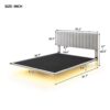 Queen Size Upholstered Bed With Sensor Light And Headboard, Floating Platform Bed - Gray - Image 12