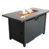 Outdoor Fire Pit Table With Lid & High-Quality Materials - Black - Image 2