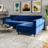 Christian - Sectional Sofa Right Facing - Blue - Image 9