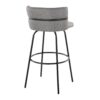 Cinch - Glam / Art Deco Fixed Height Barstool With Swivel With Round Footrest (Set of 2) - Black / Light Gray - Image 4