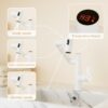 Modern Bathroom Sink Faucet With Spray Function, Temperature Display, Anti Skid Switch, Brass - White - Image 6