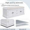Storage Bench With 4 Doors And Adjustable Shelves, Shoe Bench With Removable Cushion For Living Room, Entryway - White - Image 7