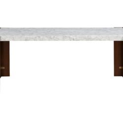 Hettie - Dining Table With Engineered Stone Top - Brown