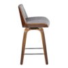 Corazza - Mid-Century Modern Fixed Height Counter Stool With Swivel With Square Footrest (Set of 2) - Walnut / Light Gray - Image 3