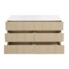 Fluted 6 Drawers Dresser, Double Dresser Chest Of Drawers, Modern Chest Of Drawers With LED, Drawer Organizer For Bedroom, Living Room, Hallway - Natural - Image 16