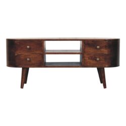 Rounded Entertainment Unit - Walnut