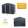 Outdoor Metal Storage Shed With Floor Base - Black - Image 7