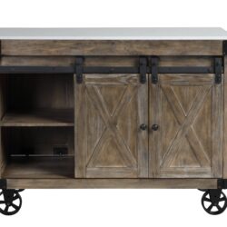 Alforvott - Weathered Kitchen Island - Gray / Marble