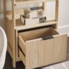 Transitional Narrow Bookshelf With Drawer On Bottom - Oak - Image 8