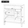 Bathroom Vanity With Ceramic Sink, Flip Out Drawer Design For Plumbing, Soft Close Drawers - White - Image 5