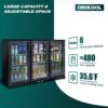 Beverage Refrigerators Cooler 53" 3 Glass Door Back Bar, 480 Cans Commercial Display Bar Fridge For Beer Wine And Drink 11.3 Cu.Ft - Black - Image 3