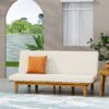 Outdoor Elegance Daybed With Convertible Design Cushion Frame - Beige - Image 5