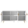 Modern TV Stand With 3 Doors And Adjustable Shelves For Living Room, Fits TVs Up To 70" - White - Image 10