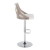 Charlotte - Farmhouse Adjustable Height Barstool With Swivel Rounded Rectangle Footrest (Set of 2) - Chrome / Light Gray / Cream - Image 3
