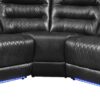 Manual Reclining Sectional Sofa Set L Shaped Symmetrical Motion Sofa Corner Couch Sets With Storage Boxes, 4 Cup Holders And LED Light Strip For Living Room - Black - Image 24