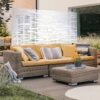 Outdoor & Indoor Freestanding Metal Privacy Screen, Decorative Privacy Fence Panels - White - Image 10