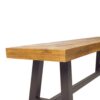 Tranquilizer - Outdoor Acacia Wood Bench With Slat Panel Design (Set of 2) - Sandblasted Brown / Rustic Metal - Image 7