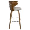 Cosini - Mid-Century Modern Fixed Height Barstool With Swivel (Set of 2) - Walnut / Gray - Image 4